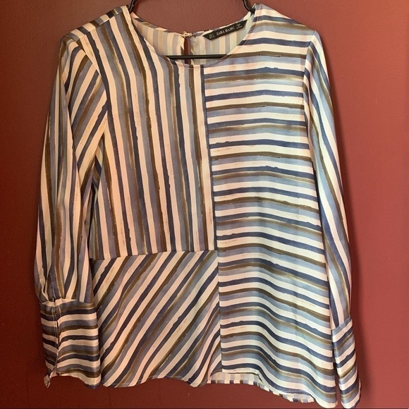 Zara Basic Striped Top | Small - Picture 1 of 4